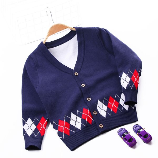 

2-8t toddler kid boy clothes autumn winter sweater for infant boy long sleeve knitted cardigan gentleman cute outfit, Blue