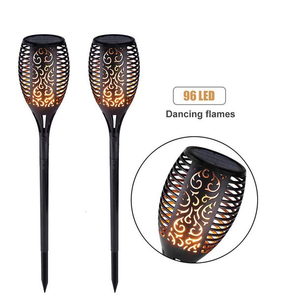 

2021 new solar 96 led chama lmpada prova dwaterproof gua gramado dana cintilao luzes da tocha luz do jardim ao ar livre caminho decorao 25du