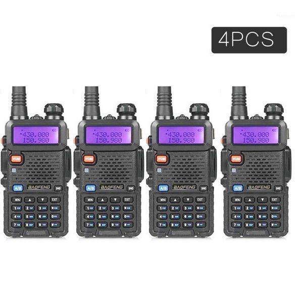 

walkie talkie 4pcs baofeng uv-5r dual display band uv5r portable uhf vhf two way radio pofung uv 5r hf transceiver1