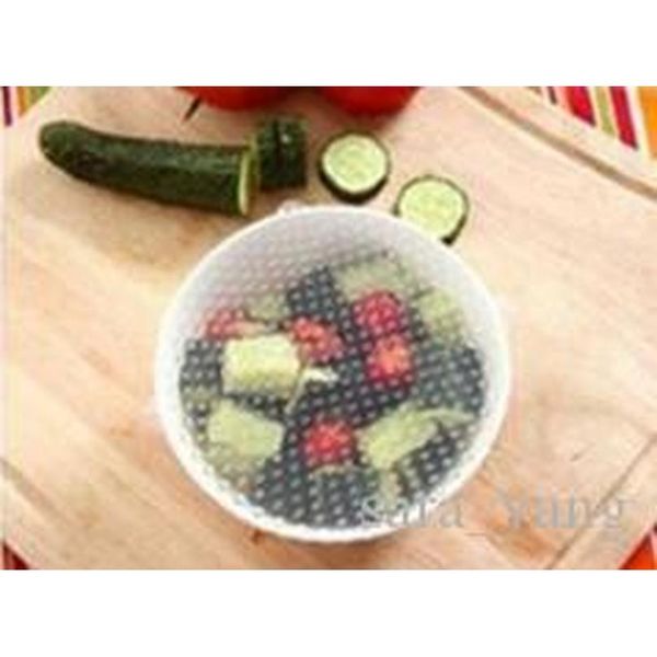 

sell 4pcs/set food sile stretch lid reusable sile cling film bowl cover and wraps seal vacuum cover wmtzwi toys2010
