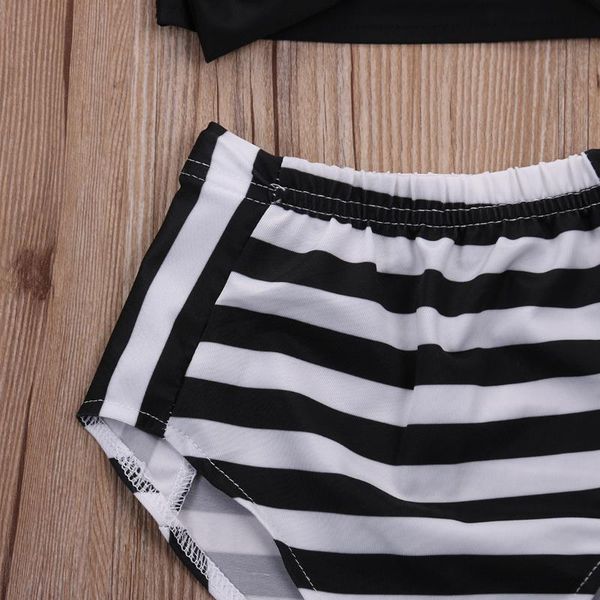 

kids baby girl tankini bikini set swimwear sleeveless +striped shorts set clothes 2-7y, White