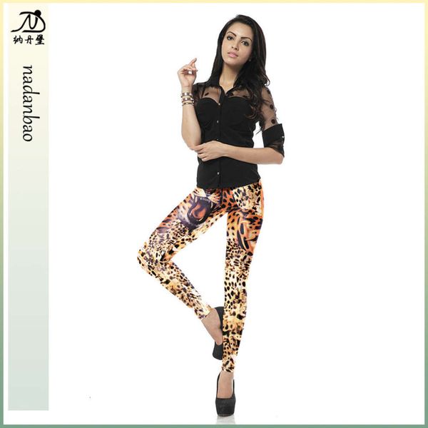 

2020 new digital printing fashion leggings, and slim leggings kdk1614, Black