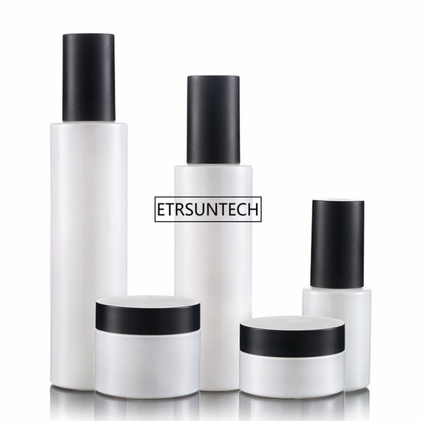 

storage bottles & jars 50pcs 30g 50g glass bottle black lid jar empty 30ml pump refillable cosmetic packaging container f2756