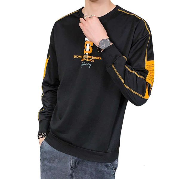 

men's new fall 2020 round sweater neck pullover without cap, Black