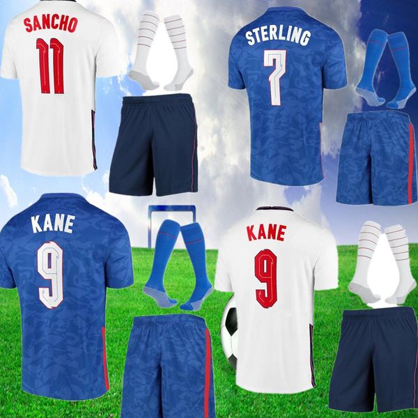 

kids 2020 2021 dele soccer jersey full kits 2021 kane rashford vardy lingard sterling sturridge football shirt with socks, Black