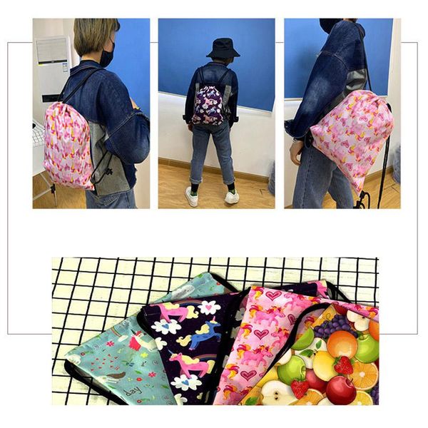 

black white wild животные распечатать сумка drawstring мужчины сумки для хранения мальчики тигр лев волк рюкзак подросток путешествия бросло