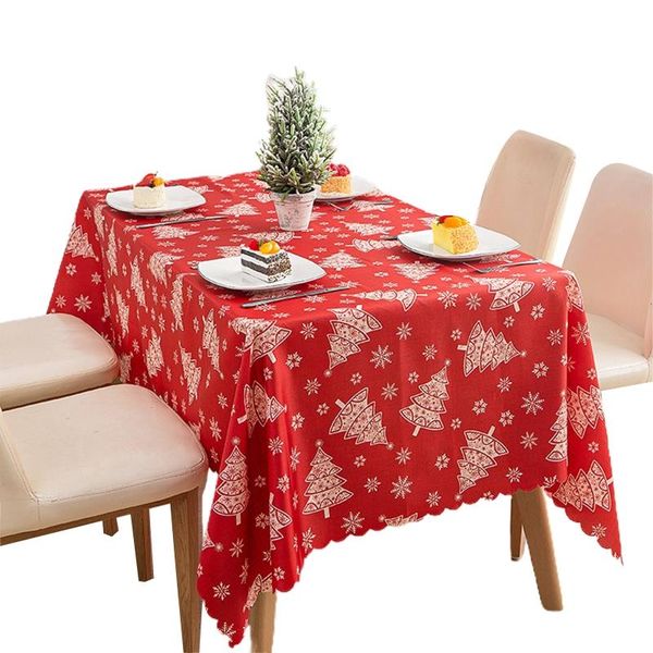 

christmas tablecloth snowflake tree print washable table cover for home decor 72xf