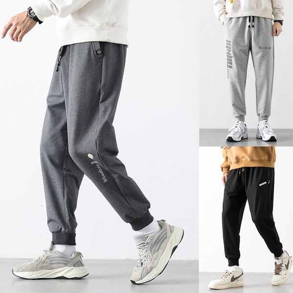 

2020 new spring and autumn casual korean fashion loose knitted men's harlan legged sports pants, Black
