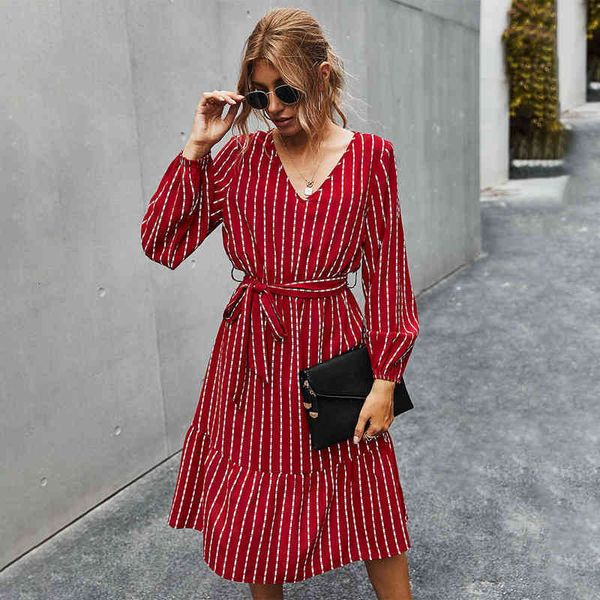 

casual dresses digner's fall 2022 simple striped dresses for women, Black;gray