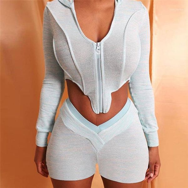 

2020 fashion women ladies crop short pants sets 2 pcs women solid outfits short tank high waist shorts knitted tracksuit1, Gray