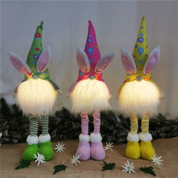 

faceless easter bunny kids toys creative happy easter rabbit doll with warm lights legs can be detachable