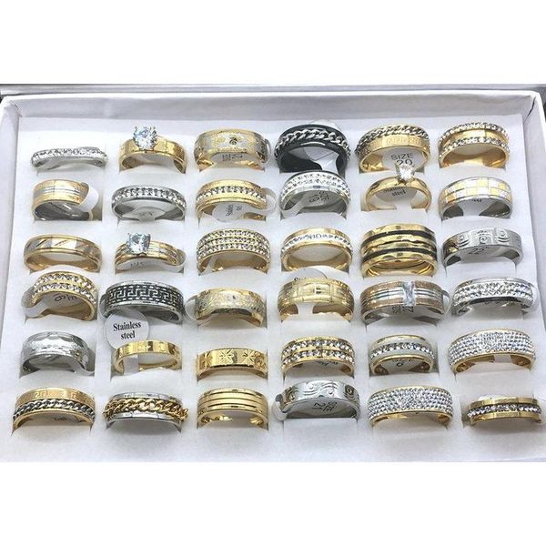 

wholesale lot 30pcs mix style men's women's fashion gemstone wedding ring engagement ring jewelry gift ring lcrgz, Silver
