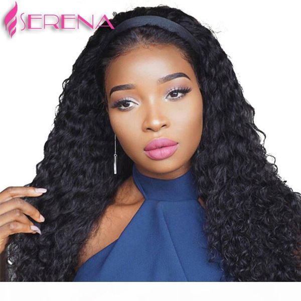

pre plucked 360 lace frontal closure with bundles brazilian deep curly virgin hair with 360 lace band frontals autie funnie curls, Black;brown