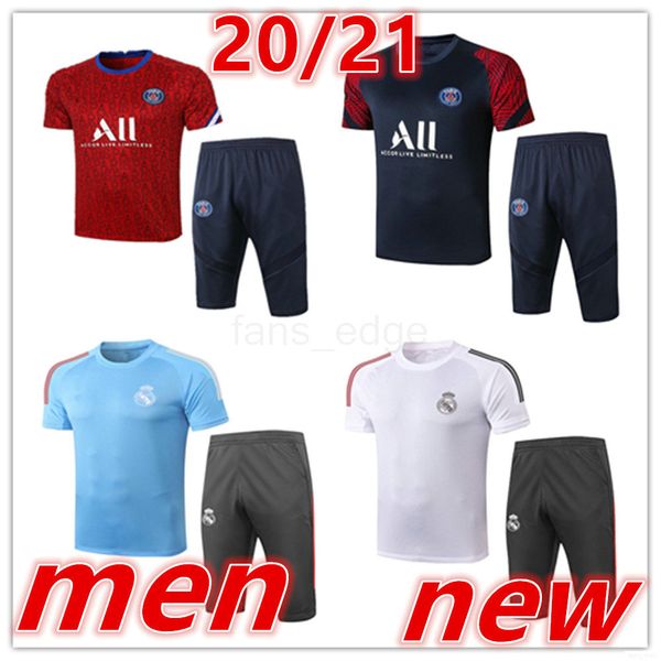 

2020 2021 new mens real madrid tracksuits soccer training suit short sleeve 3/4 pants football kits new football shirt tracksuit, Black