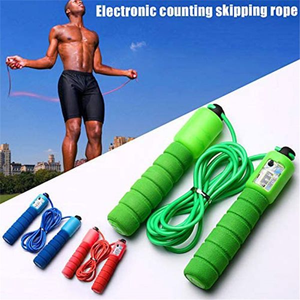 

lightweight adjustable jump rope with counter speed skipping mechanical count jumping training crossfit ropes workout equipments