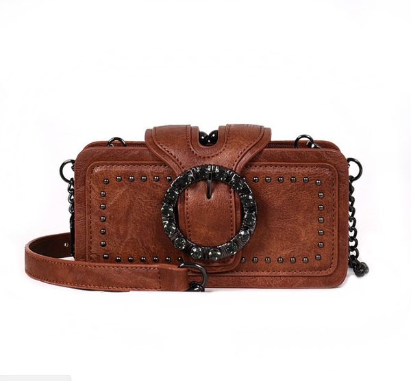 

fashion retro women shoulder bags diamond flap cross-body bag machine punk style all-match messenger bags