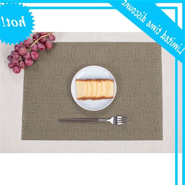 

creative pvc table european pure color western square woven anti slip heat insulation mat