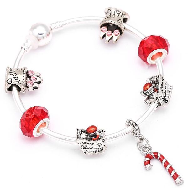 

charm bracelets chieloys sell european style santa claus beads fits fine & bangles women jewelry christmas gift, Golden;silver