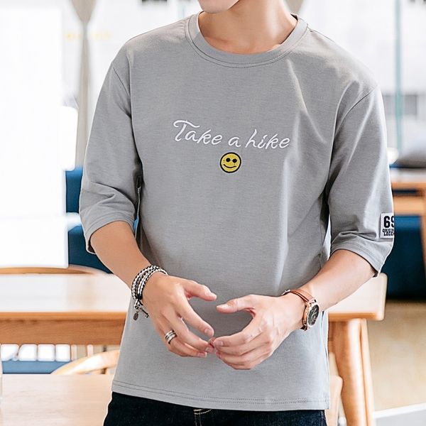 

luyzjzen 2021 new cotton t summer shirt simple men's t-shirts meade tee single shirts tim grey black k135 neck 5x3x, White;black