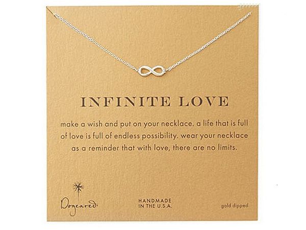 

card necklaces with dogeared gold silver eight choker pendant necklace for fashion women jewelry infinite love