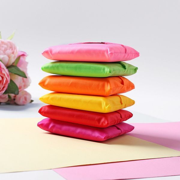 

storage friendly bags shopping handbag foldable eco reusable portable grocery nylon large bag pure color