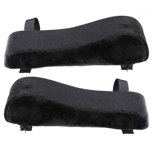 

1 pair office chair memory sponge armrest pad comfortable chair cushion (black)1