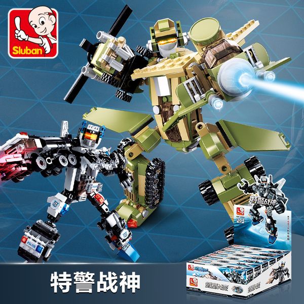 

little luban assembly building block robot model creative deformation fit king kong boy toy small granule 6-8 years old