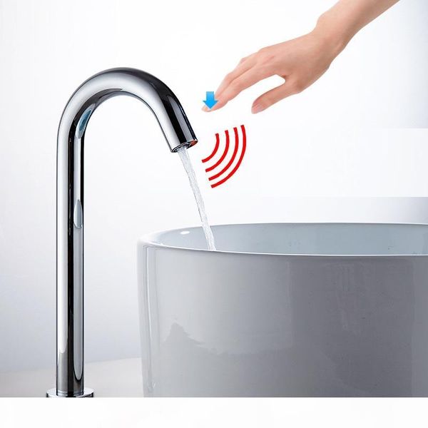 

mttuzk deck mounted chrome sensor faucet integrated type automatic sensor tap bathroom wash basin touchless infrared faucet