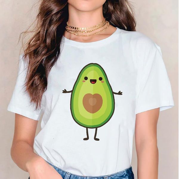 

t shirts for women t-shirts avocado fruit cute animal fashion printing womens graphic ladies print lady female tee t-shirt, White