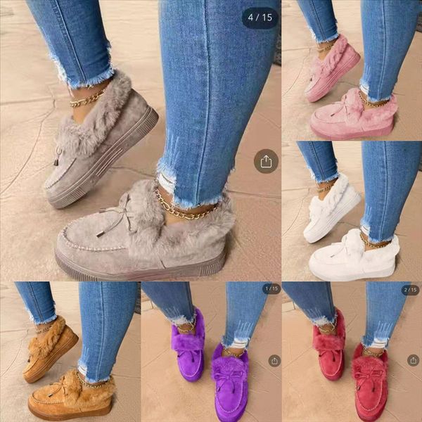 

duvma jnafq women home latest autumn shoes slipper shining winter plus velvet classic designer slippers high snow boots mop cotton yarn, Black