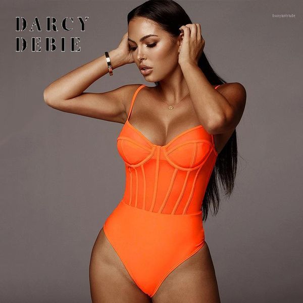 

women's jumpsuits & rompers 2021 summer mesh patchwork sheer bodysuit woman spaeghetti strap neon bodycon womens jumpsuit clothes1, Black;white