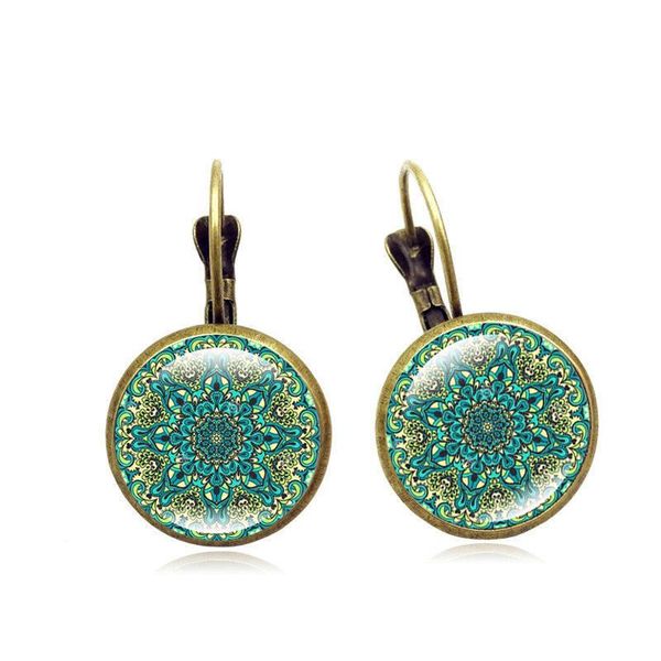 

stud earrings fashion crystal pendant for women girls bohemian flower earring fashionable retro high-end temperament accessories, Golden;silver