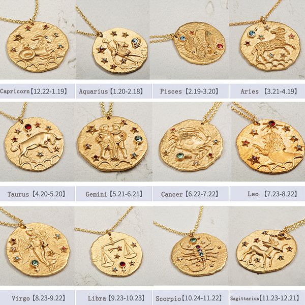 

gold vercret silver zodiac constellation 925 sterling pendant necklace for women jewelry gift cx200609
