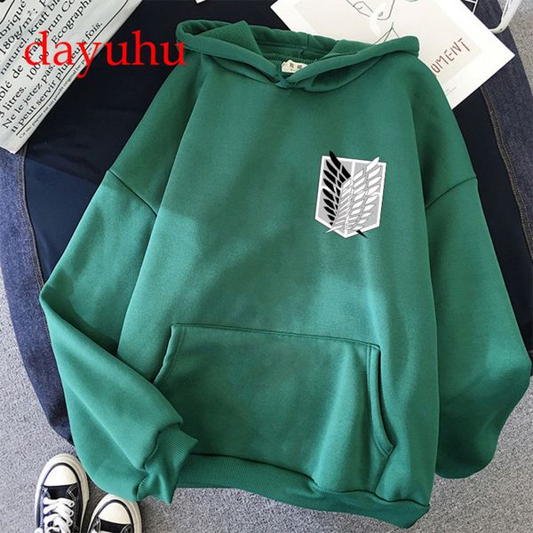 

shingeki no kyojin japane anime hoodi men harajuku on titan graphic sweatshirt titans attack clothing male 90s, Black