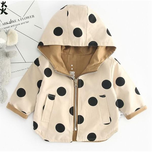 

детские девочки куртка и пальто весенние мальчики с капюшоном boys windbreaker куртка в горошек 2 сторона носить малыша детская куртка верхн, Blue;gray