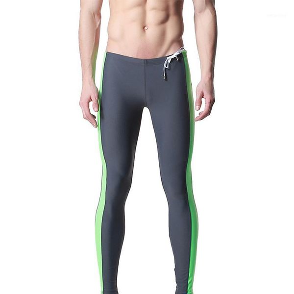 

running pants men long leg swimming swim trunk tight sport fitness tights swimwear leggings1, Black;blue