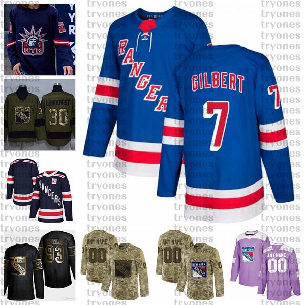 

2021 reverse retro customize 7 rod gilbert new york rangers hockey jersey golden edition camo veterans day fights cancer stitched jersey, Black;red