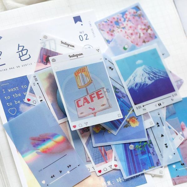 

ins sky pvc stickers | scrapbook tags, used for diary books, decorations, diy diy, 40 pieces/pack1