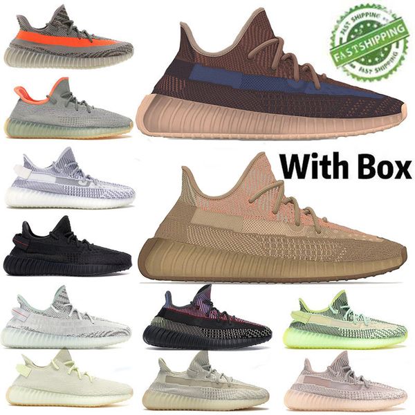 

2020 new west kanye 3m white running shoes reflective static black men women zebra pink ice blue sports casual shoes 36-45 with box