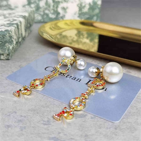 

87% off wholesale shop home new color diamond earrings long size pearl high version tassel earrings female, Golden