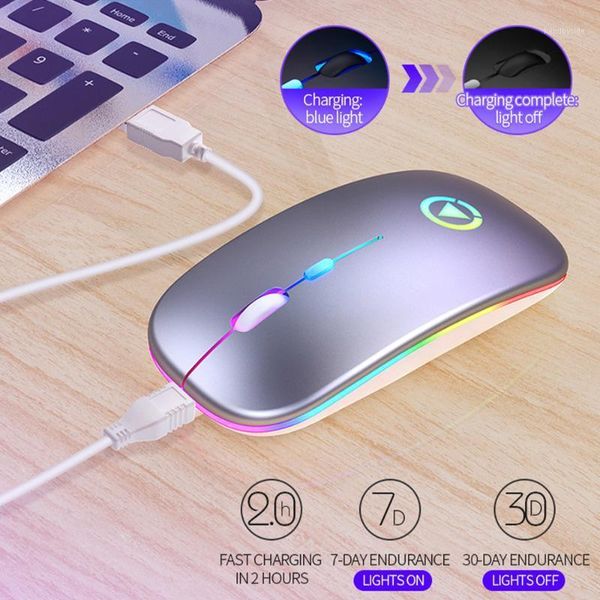 

a2 wireless mouse rgb bluetooth 5.0 mouse computer ergonomic silent mause rechargeable luminous optical mice for pc lap