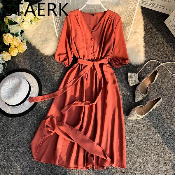 

women's swimwear v-neck 5-minute sleeve received belt tie sets of long and medium-length dresses women beach dress sling wear sa, White;black