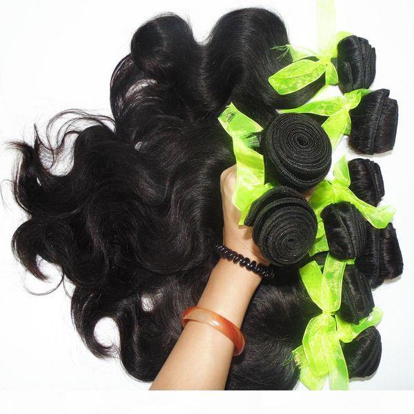 

mix lot 3pcs 300g promotion hairstyles malaysian human hair bundles bouncy body wave weaving no shedding delivery fast, Black