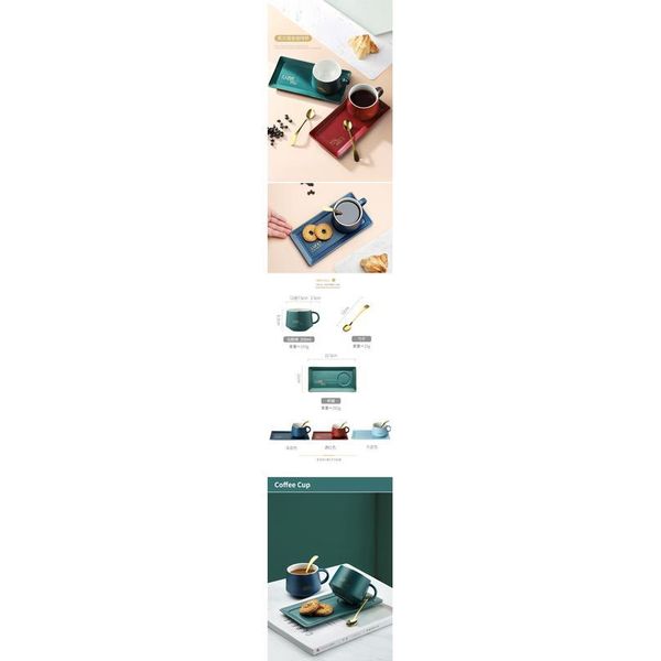 

creative coffee cup and saucer set ceramic breakfast milk cup afternoon tea cup european simple style water cafe wit bbynkt