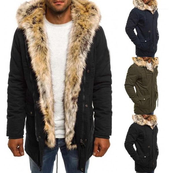

winter parka men's thick cotton coat 2020 new winter style fashionable windproof down cotton coat warm jacket hooded1, Black