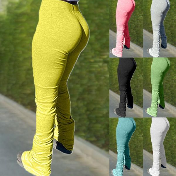 

women's pants & capris stacked sweatpants ruched drawstring tracksuit women solid color slim high waist, Black;white