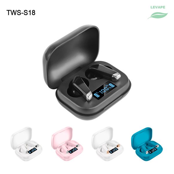 

cross-border style s18 new wireless tws bluetooth headset 5.0 binaural touch stereo power display