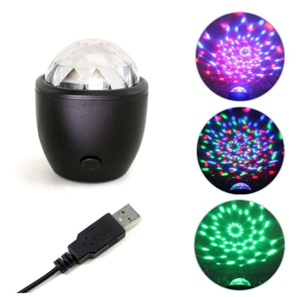 ED USB Lampada da proiettore a sfera da discoteca Lampada da proiettore a LED RGB Mini Stage Disco DJ Ball Luce magica ad attivazione vocale per feste in casa KTV a casa