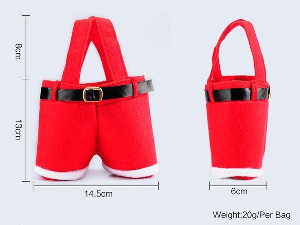 

3ejlbottle merry treat candy bag wine santa claus suspender pants trousers decor christmas gift bags c090