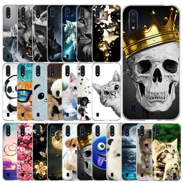 

case cover soft silicone phone coque for samsung galaxy a01 a 01 a015 sm-a015f a015f cartoon shells